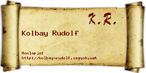 Kolbay Rudolf névjegykártya